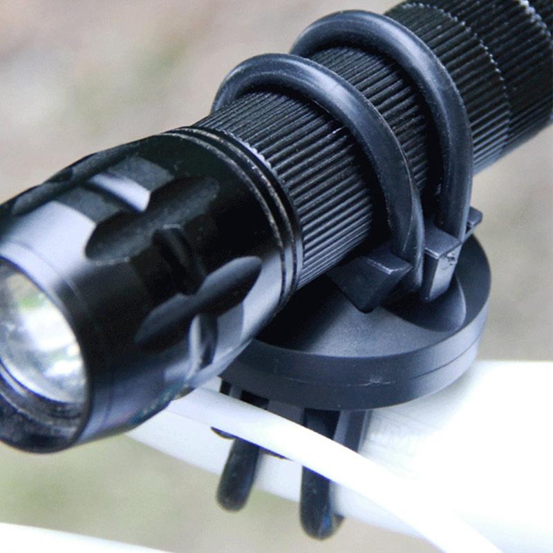1 Stück Taschenlampenhalter, 360 Grad verstellbar, universelle Fahrrad-Taschenlampenhalterung, Klemmständer, Halter für Fahrrad, Schwarz