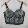 European & American Rivet Beaded Crop Top Corset Camisole