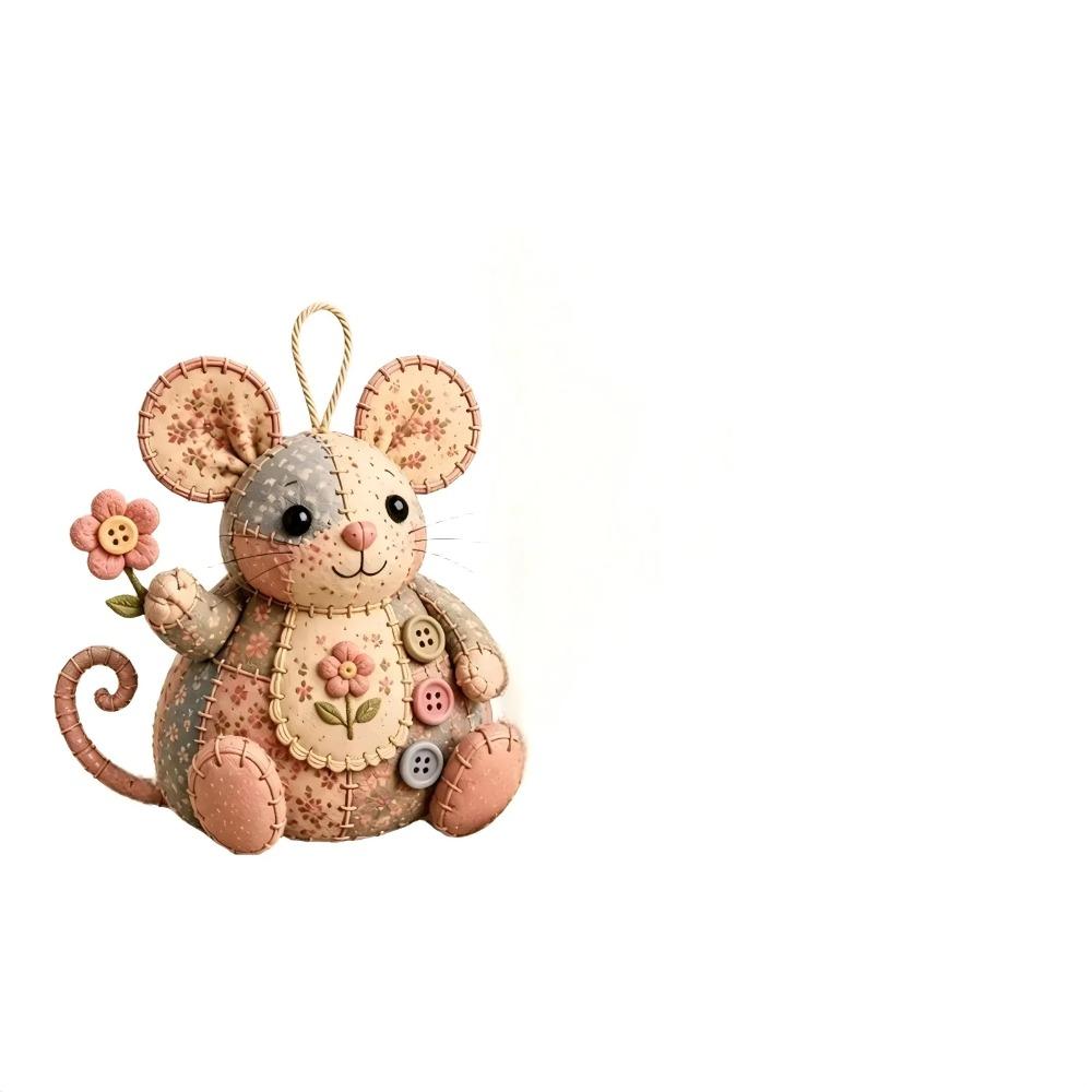 DIY Patchwork Animal Kits Cute Patchwork Mouse DIY Kit Sewing Kit Handmade Craft Set for Beginners Creative Home Ornament Decor
