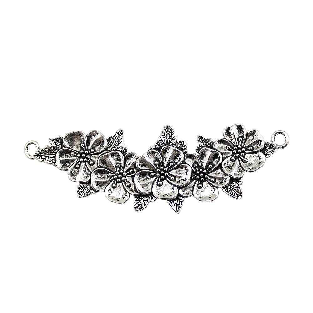 Filigree Diamond Shaped Connectors Ornate Multi Loop Links For Jewelry