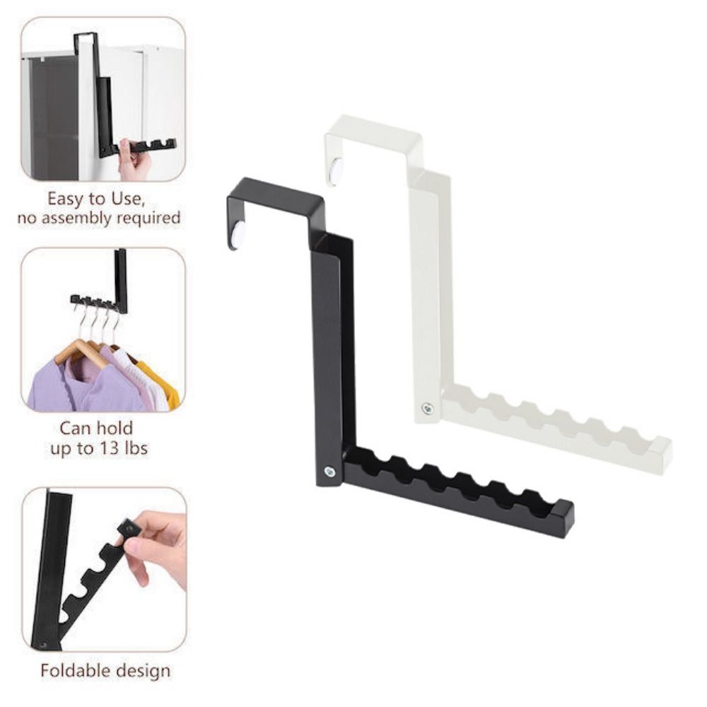 Collapsible Hooks Over-Door Coat Rack Creative Door Organizer Rack Drying Laundry Rack  Closet