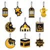 10pcs Eid Mubaraks Hanging Pendants Ramadans Kareems Decorations For 2024 Home Islamic Muslims Eid Alfitr Festival