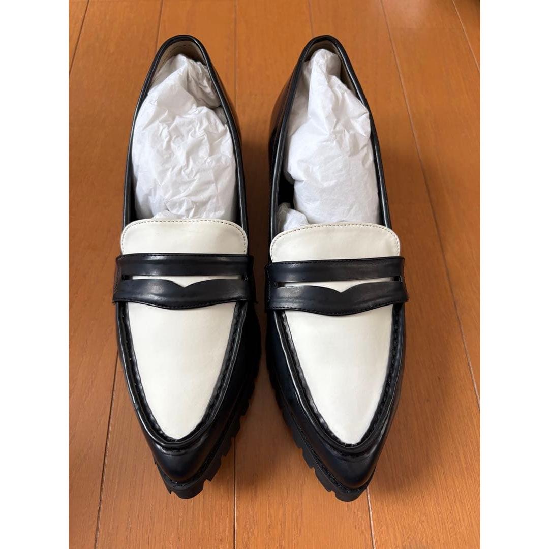 moussy bicolor loafers black white