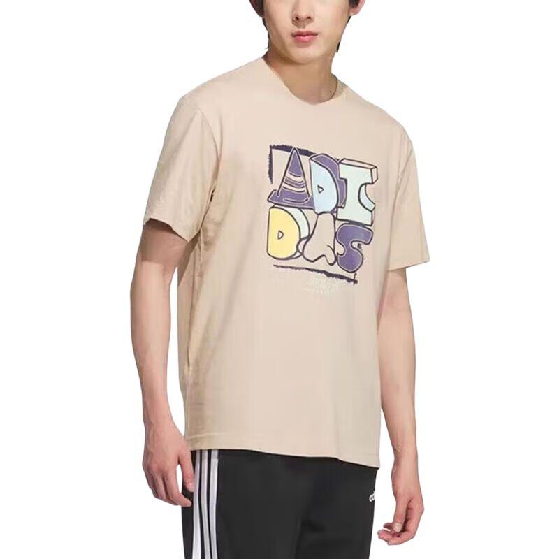 adidas Fashion Versatile Comfortable Short Sleeve T-Shirt Unisex Tops Light-Brown KB2812