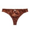 Kadınlar İçin Seksi Düşük Bel Saten G-String Külotlar Sevimli Fırfır Kenarlı Pürüzsüz İpeksi T Sırt İç Çamaşırı