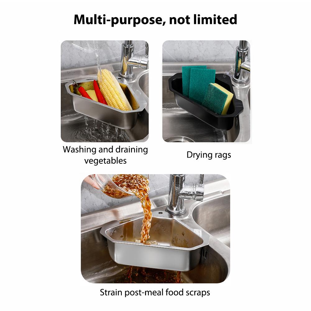 Multi-functional Kitchen Triangular Sink Strainer Fruit Vegetable Drainer Rack Sink Filter Shelf Drain Baskets Tools