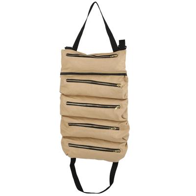 Multifunktionale Tragbare Canvas Werkzeug-Rolltasche Outdoor Angeln Garten Aufbewahrungsbeutel Khaki