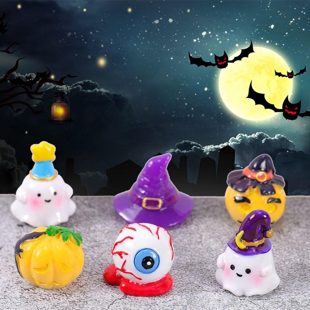 Eyeball Ghost Ornaments 3D Resin Halloween Ornament Cartoon Halloween Small Ornament Home