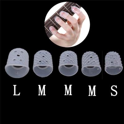 5 adet Parmak Kapağı kaymaz Eller Ceket Rölyef Oyun Ağrısı Eldiven Ukulele Elektrik Akustik Gitar
