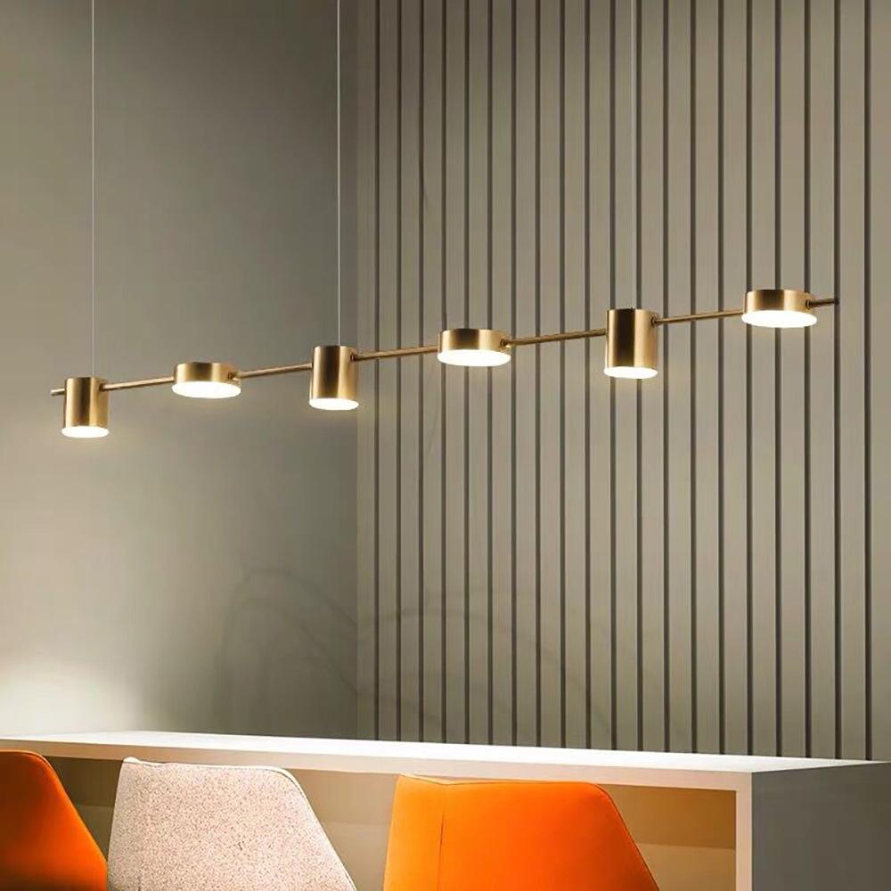 Nordic LED Long Strip Chandelier: Modern Dining & Bar Lighting