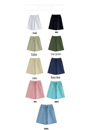 Dames Casual Shorts met Hoge Taille van Katoenen Twill - Los, Kreukvrij, Wijde Pijpen, Grote Maten, Zomerstijl