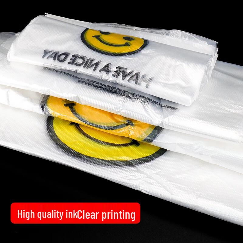 Hesdige Transparent Smile Face Plastic Vest Bags