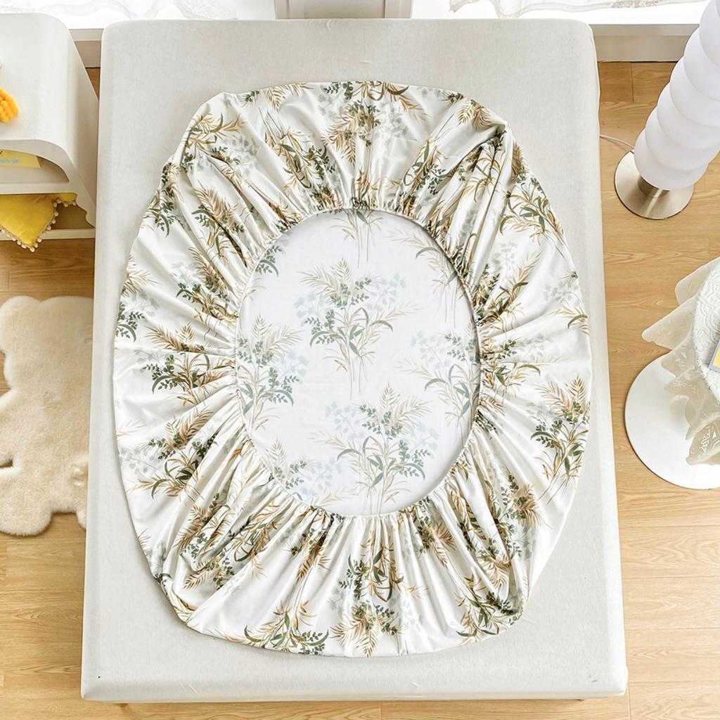 Printed Bedroom Home Hotel Light Beige Soft and Comfortable Bed Sheet