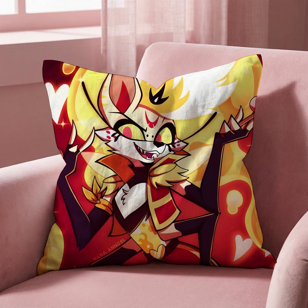 H-Helluva Boss CARTOON Cushion Cover Multi-Scene Pillow Cover for Home & Car - Reversible, Soft & Durable for Daily Use