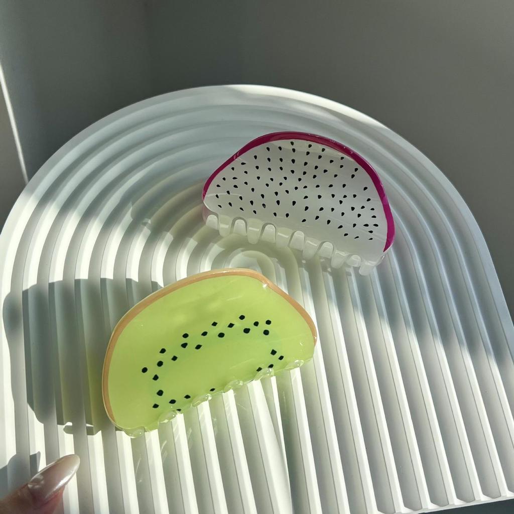 Große hochwertige Acryl-Fruchtklauen-Haarspange für Frauen - Sommerliches frisches Hochsteck-Accessoire