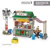 Idea Hong Kong Street View Night Sidewalk Snack Booth Mini Block Food Stalls Streetscape Octopus Squid Balls Building Brick Toys