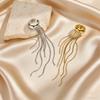 Fashion Long Tassel C-shaped Fake Piercing Ear Clip for Women Gold Plated Stainless Steel Ear Bone Clip On Earrings Ear Cuff