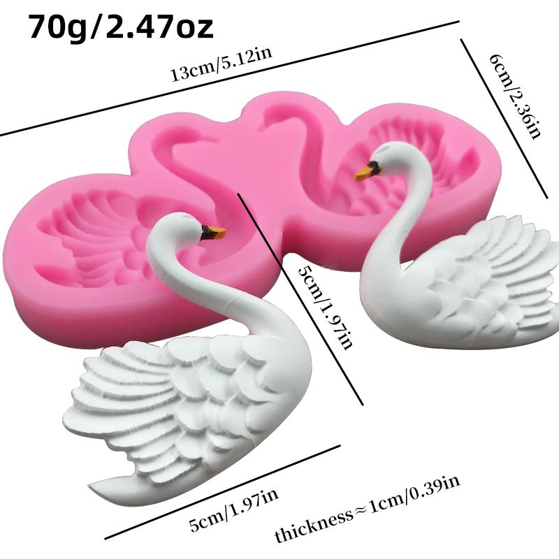 

1 piece, 3D three-dimensional pile of swan silicone mold, flipping sugar, candy, cake, chocolate mold, ornament, drip glue mold