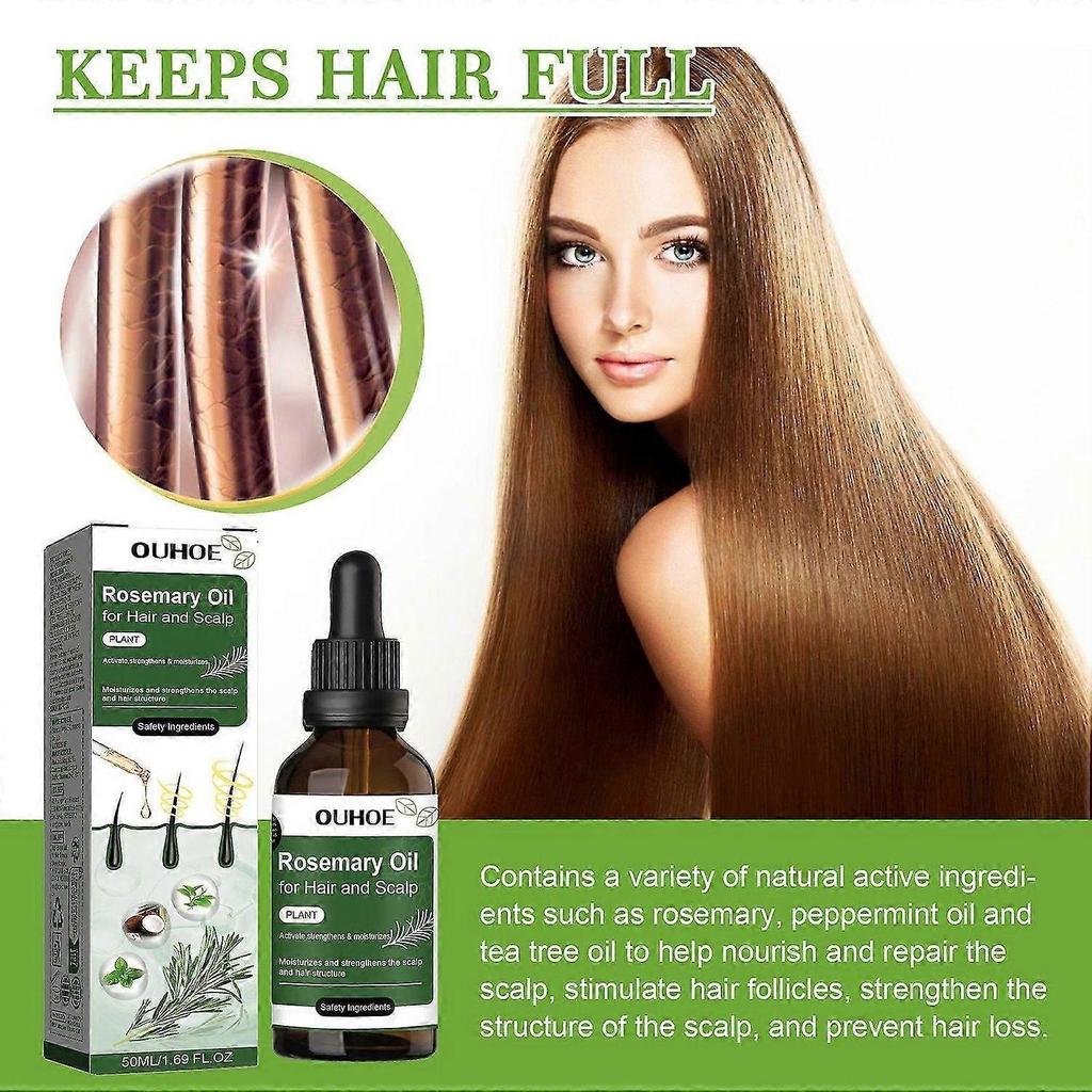 1-3x Rosemary Oil For Hair And Scalp-hair Oil For Hair Loss To Stimulate Hair Growth With Castor Oil 50Ml