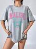 Malibu Beach Letter Print Dámské tričko Street Casual T-shirt Letter Brand Tee Clothing Hip Hop Prodyšná trička Dámské