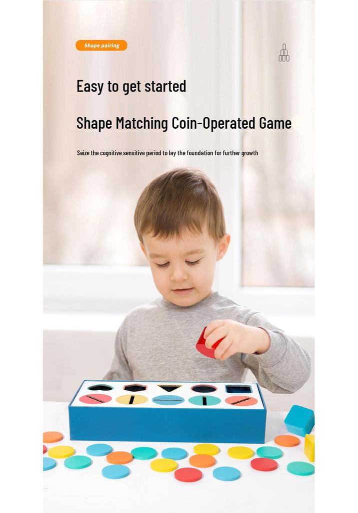Montessori Shape & Color Recognition Wooden Sorting Box for Kids