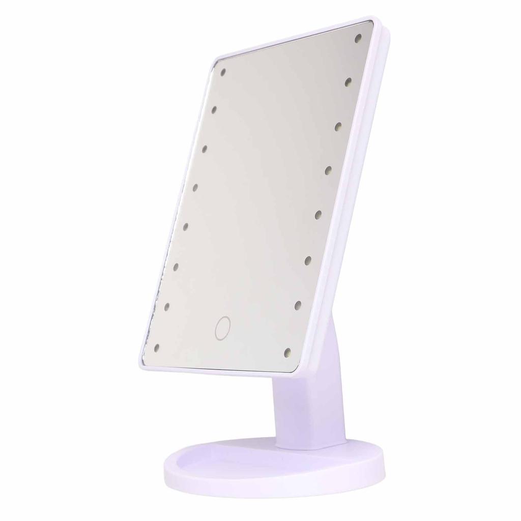 LED Vanity Mirror Lighted Vanity Make Up Mirror with 16 LEDs Touch Design Battery Powered Vanity Mirror for Home White
