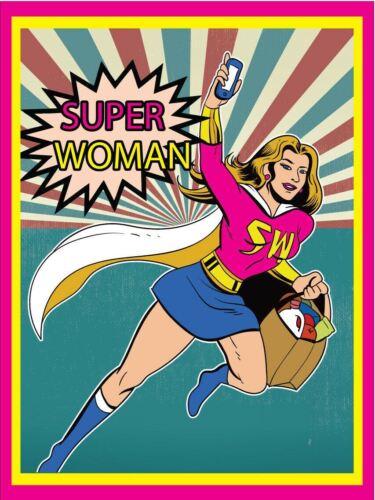 Metal plaque vintage retro style Super Woman Classic tin door signAluminum 20x30cm（7.8x11.8inch）