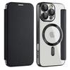 Luxury Transparent Flip Leather Wallet Magnetic Phone Case For iPhone 15 16 17 Pro Max 14 13 12 11 Card Bag For Magsafe Cover