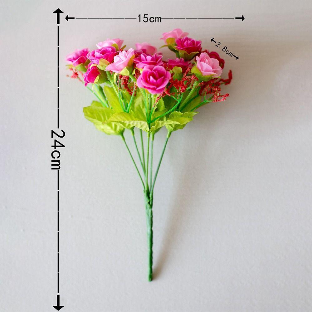 Silk Flower Fake Flower 21 Heads Bouquet Without Vase Rose Artificial Flower  Decorations