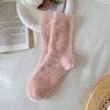 Super Soft Socks Mink Fleece for Women Ins Solid Winter Warm Thicken Coral Plush Socks Thermal Snow Home Sleep Floor Kawaii Sock