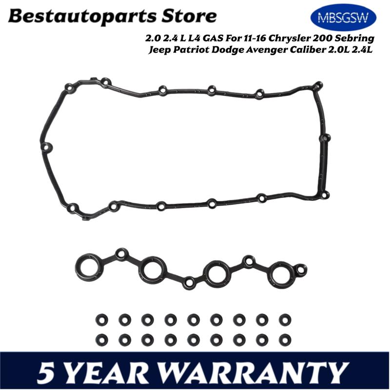 Engine Valve Cover Gasket Set Fit 2.0 2.4 L L4 GAS For 11-16 Chrysler 200 Sebring Jeep Patriot Dodge Avenger Caliber 2.0L 2.4L