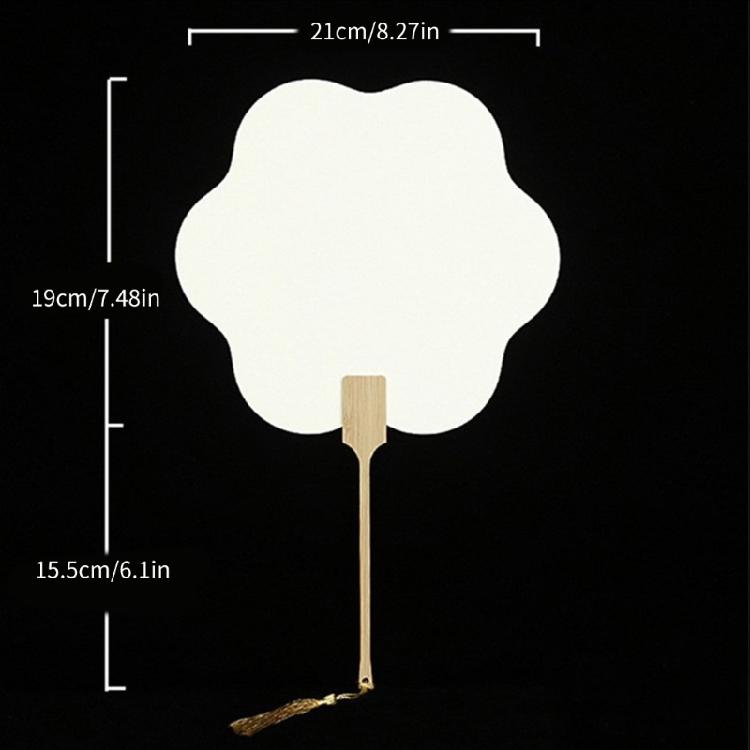 Chinese Rice Paper Fan White Round Fan with Tassels DIYs Blank Fan Decors