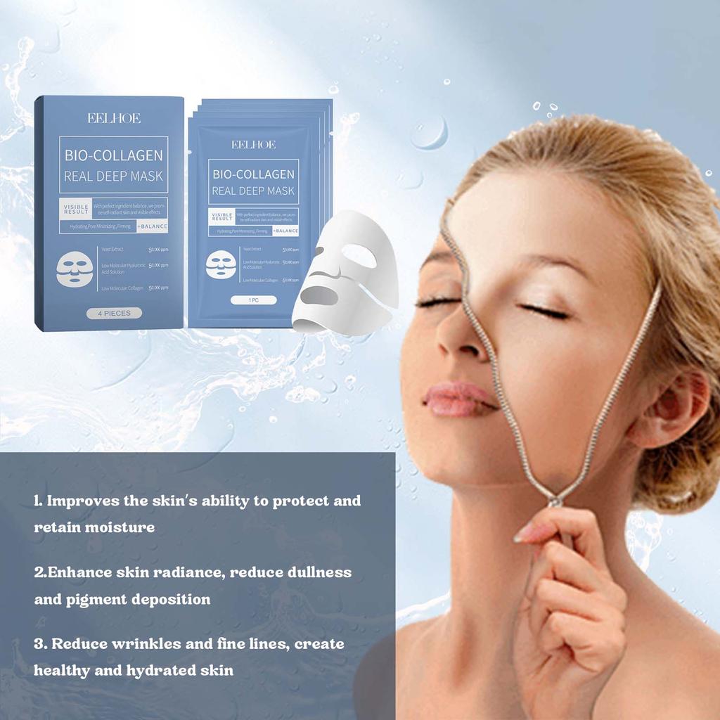 EELHOE Collagen Mask Hydrating Facial Skin Moisturizing Brightening Collagen Mask