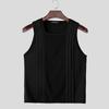 INCERUN Men Summer U Neck Sleeveless Mesh Sheer Stitching Fitted Tank Tops