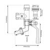 1 in 2 Out Brass Faucet with Handle Washing Machine Tap Dual Purpose Mop Pool Water Taps for Outdoor Garden Bathroom