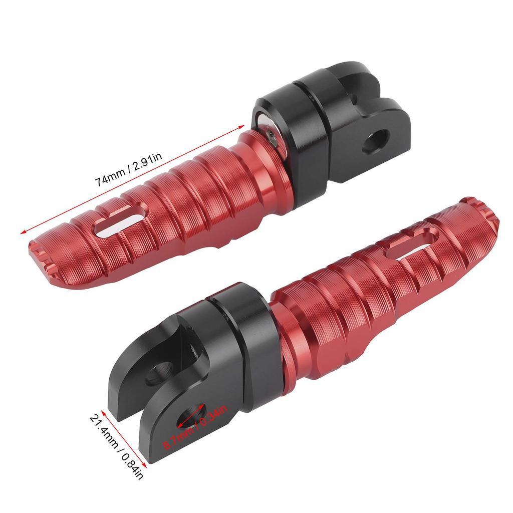 Akozon Front Foot Peg Rest Pedal for Honda Aluminum Alloy CB125RCB300R CB1300SF CB600F OE: FP-274-Set (Red)
