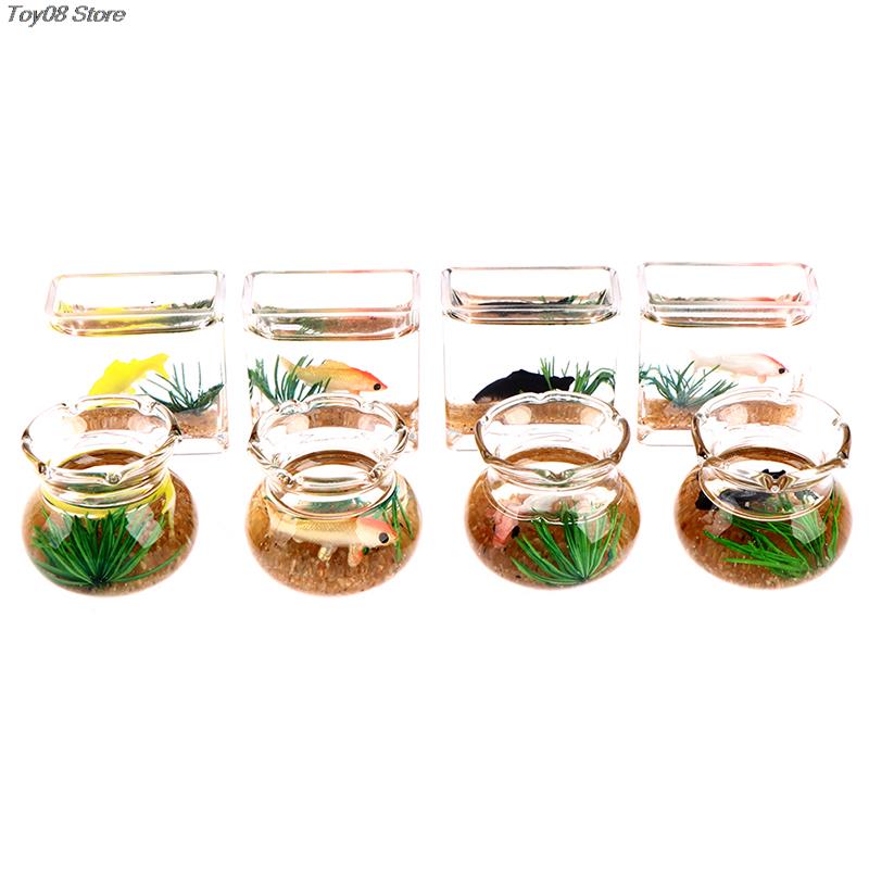 2*2.5Cm Dollhouse Miniature Glass Fish Tank Bowl Aquarium Doll House Home Ornament Toy For Dollhouse Decals New!