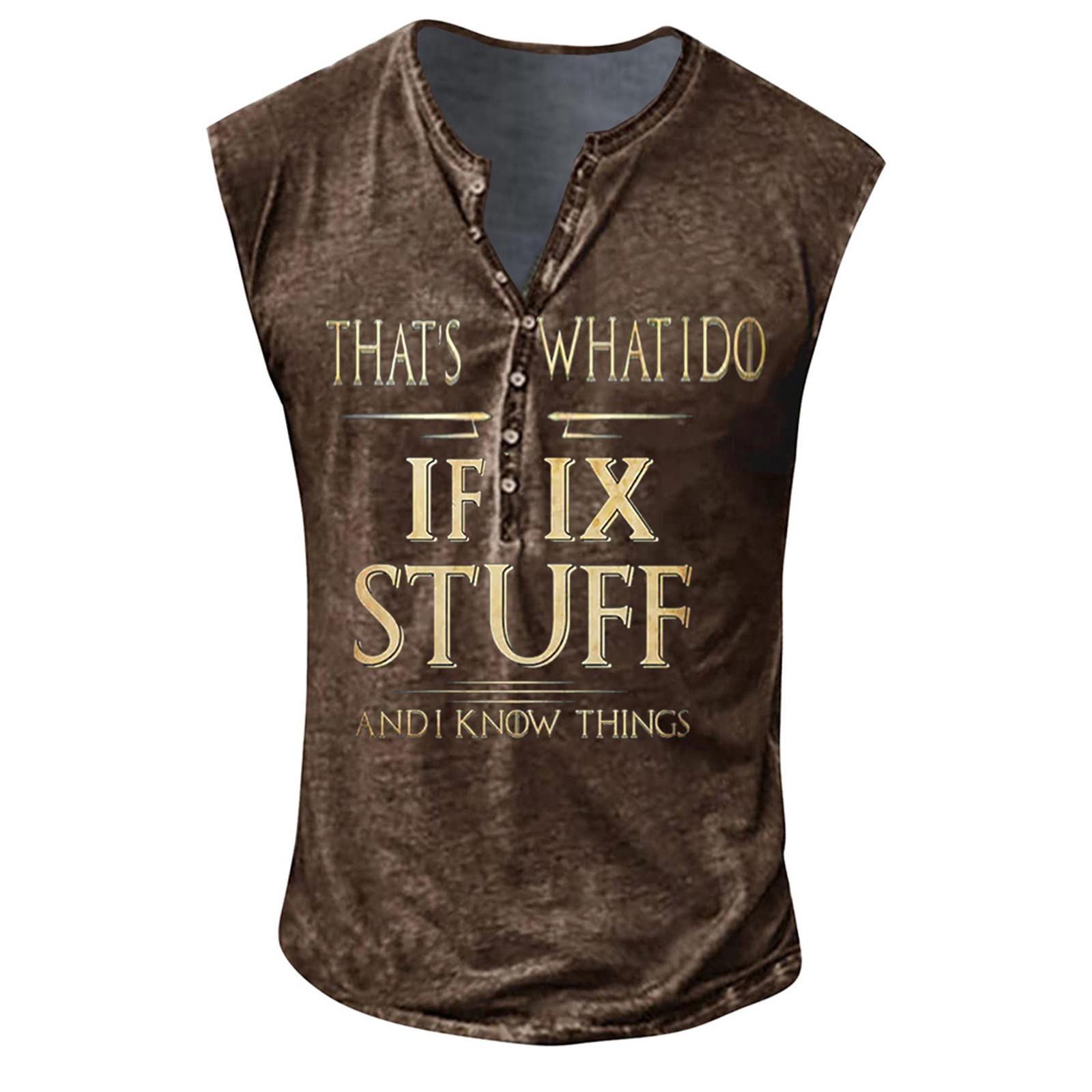 Mens Summer Surf Beach Tank Top Large Size Casual Breathable Sleeveless Top Loose Print Tank Top Man Shirt XL коричневый