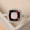 Sølvbelagte Ringer for Kvinner Rubin Smaragd Safir Smykker Bryllup Forlovelsesring Engros Størrelse 6-10