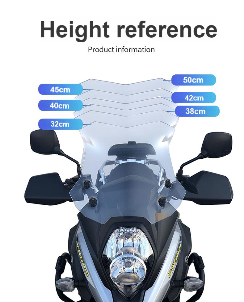 For Suzuki DL650 Modified Heightened Windshield Front Cool Race Windshield Motorcycle Windshield Thickened Deflector Accessories