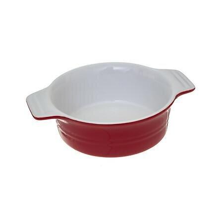 Clay Vessel, Round, Diameter 13.4 Cm, Red, With Handles