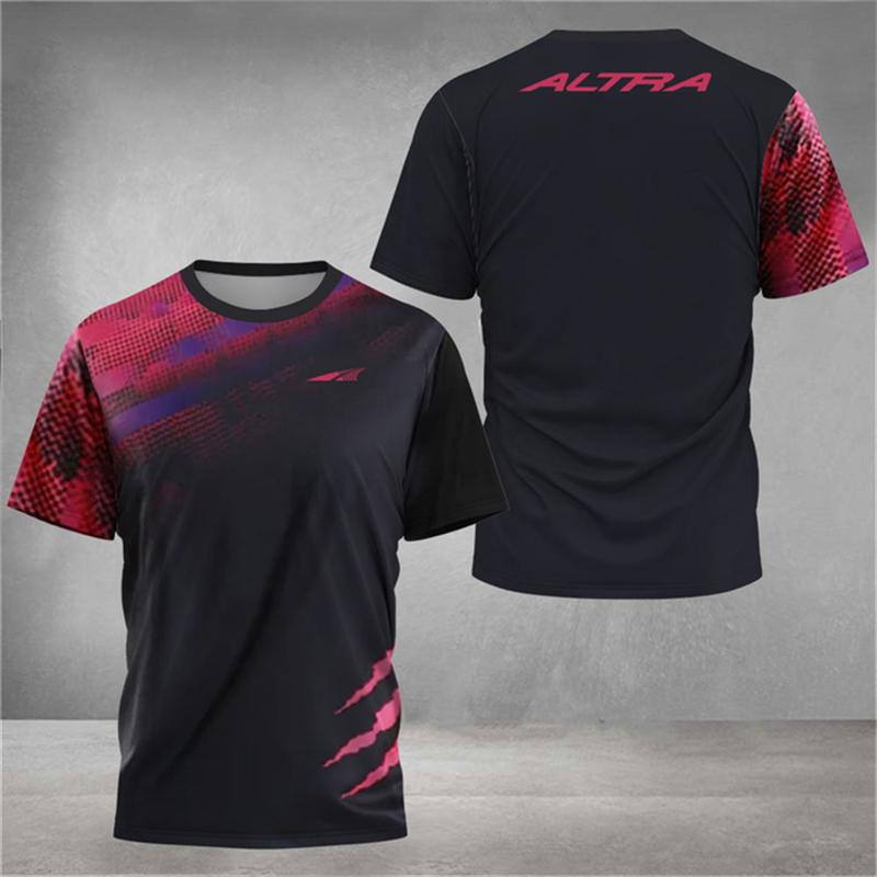 Men's T-shirt Fast Drying Badminton Training Clothes Table Tennis Clothes Printed Running Tees Unisex Breathable Sportswear Tops