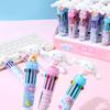 Sanrio 36Pcs Lovely Cinnamoroll Ten Color Ballpoint Pen, 0.7mm Cute Blue Dog Cartoon Shaped Pressing Drawing Graffiti Pen, Every Pen Is A Delightful
