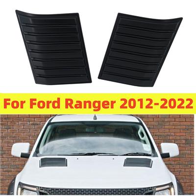 2PCS Side Air Vent Bonnet Hood Cover Trim For Ford Ranger 2012-2022 ABS Plastic