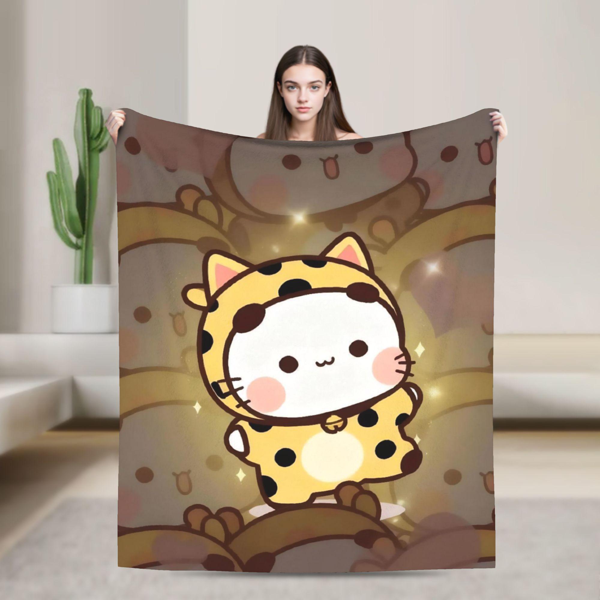 

Cartoon Panda Bubu Dudu Blanket Fleece Spring Autumn Multifunction Warm Throw Blanket for Home Bedroom Plush Thin Quilt 100x150cm
