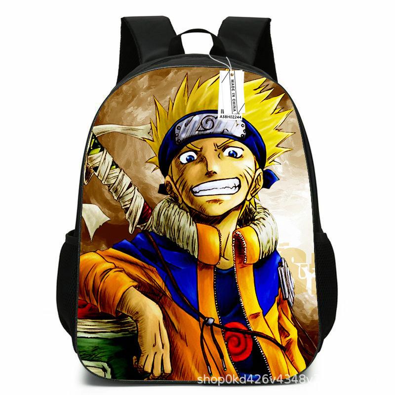 Naruto Peripheral Schoolbag Naruto Sasuke European and American Elementary and Middle School Students Backpack Cartoon Animation Computer Bag