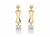 585 Gold Delicate Hanging Earrings Decorated with White Zircon As a Gift