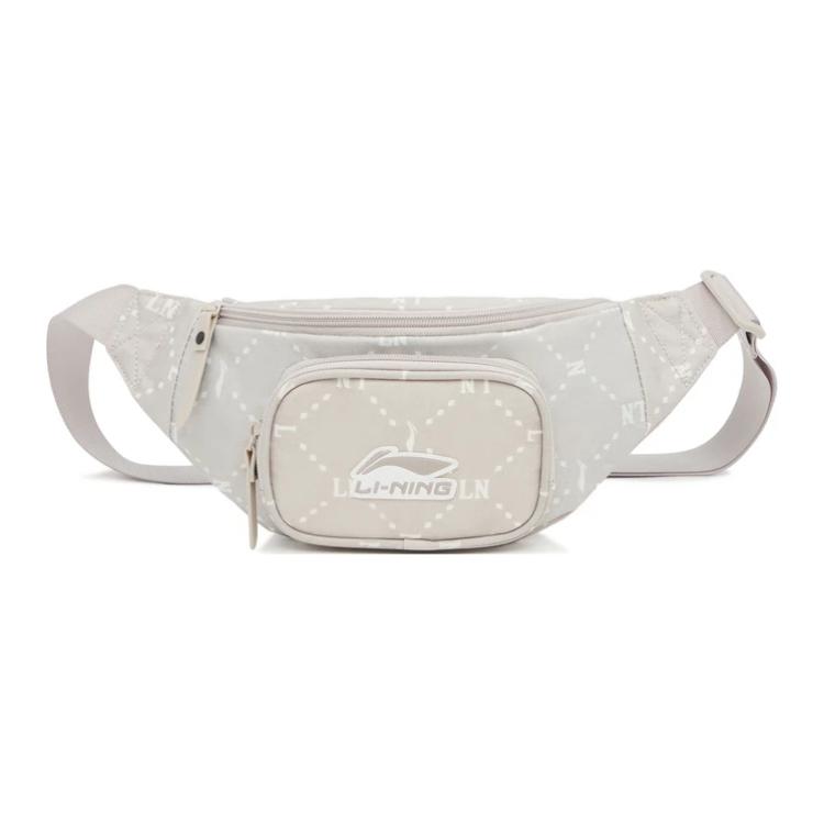 New LiNing Sports Life Collection Polyester Sling Bag, Fanny Pack Unisex Ecru ABDT329-3