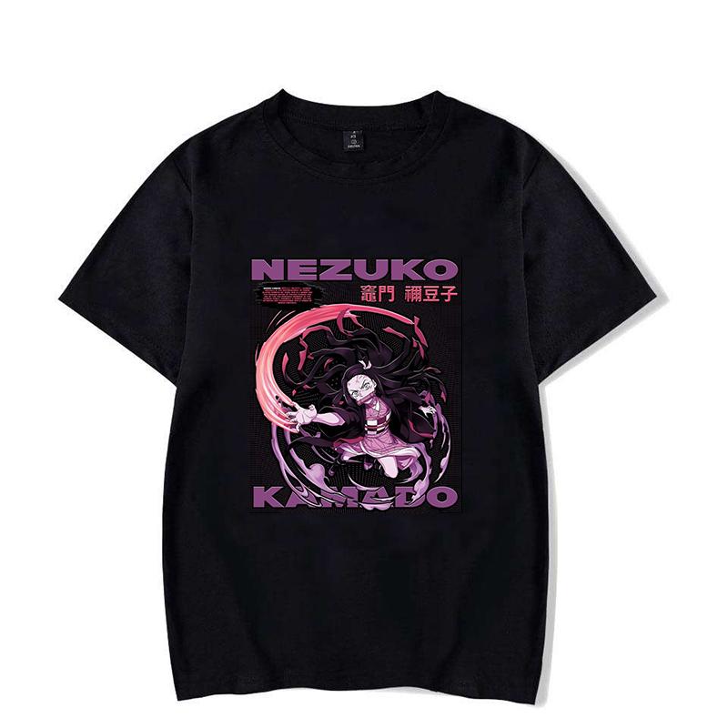 New Funny Anime T Shirt Unisex Short Sleeve O Neck Summer Casual Cute Kamado Nezuko Printing T-shirt Top Tee