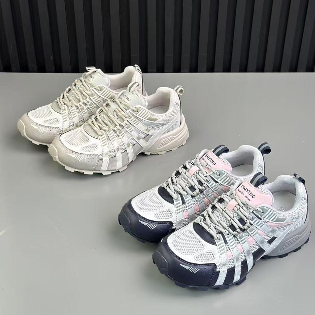 Lan Cabinet Retro-Farbabstimmung Dad-Schuhe Damen 2025 Herbst neu dicksohlige erhöhte und alte vielseitige Sport- und Freizeit-Damenschuhe